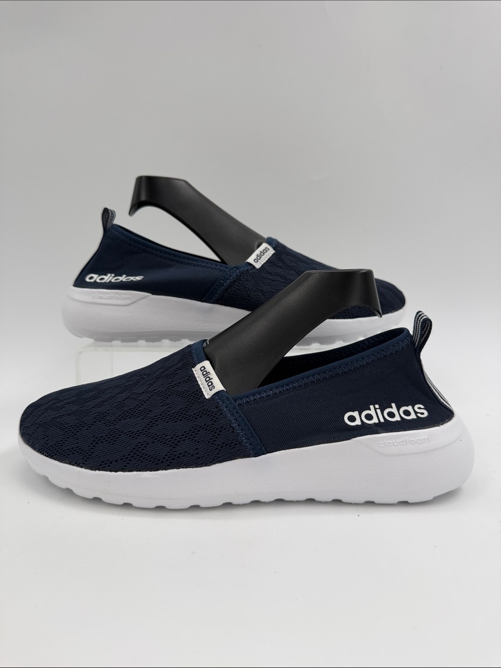 adidas Slip On Neo Lite Navy White Racer Walking Shoes Sneakers Women's Size 7